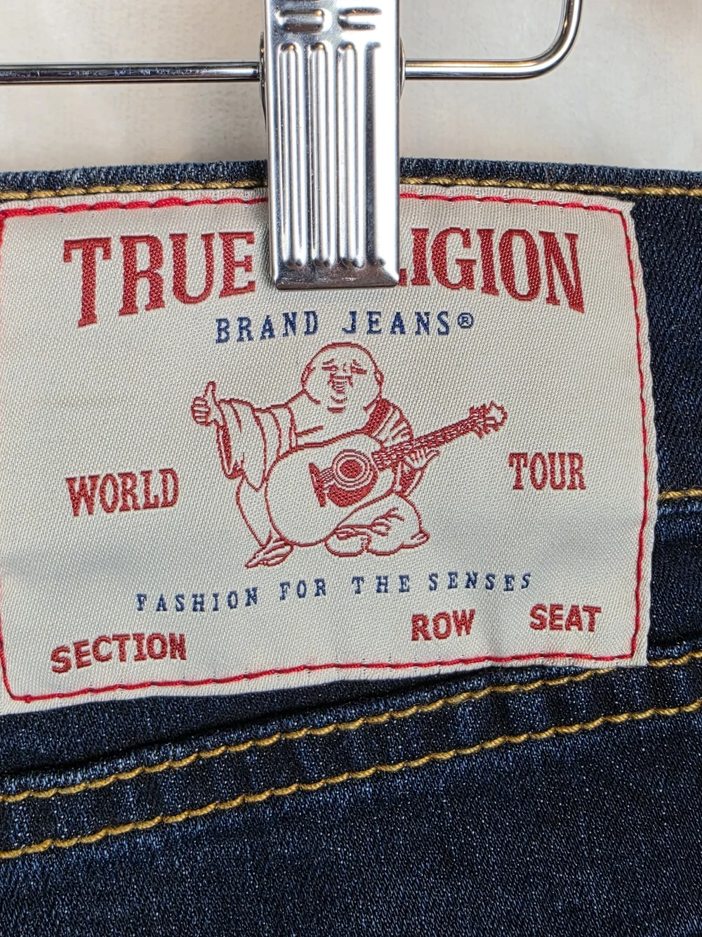True Religion Ricky Relaxed Straight Jeans Men's 33x34 Dark Indigo Wash NWT